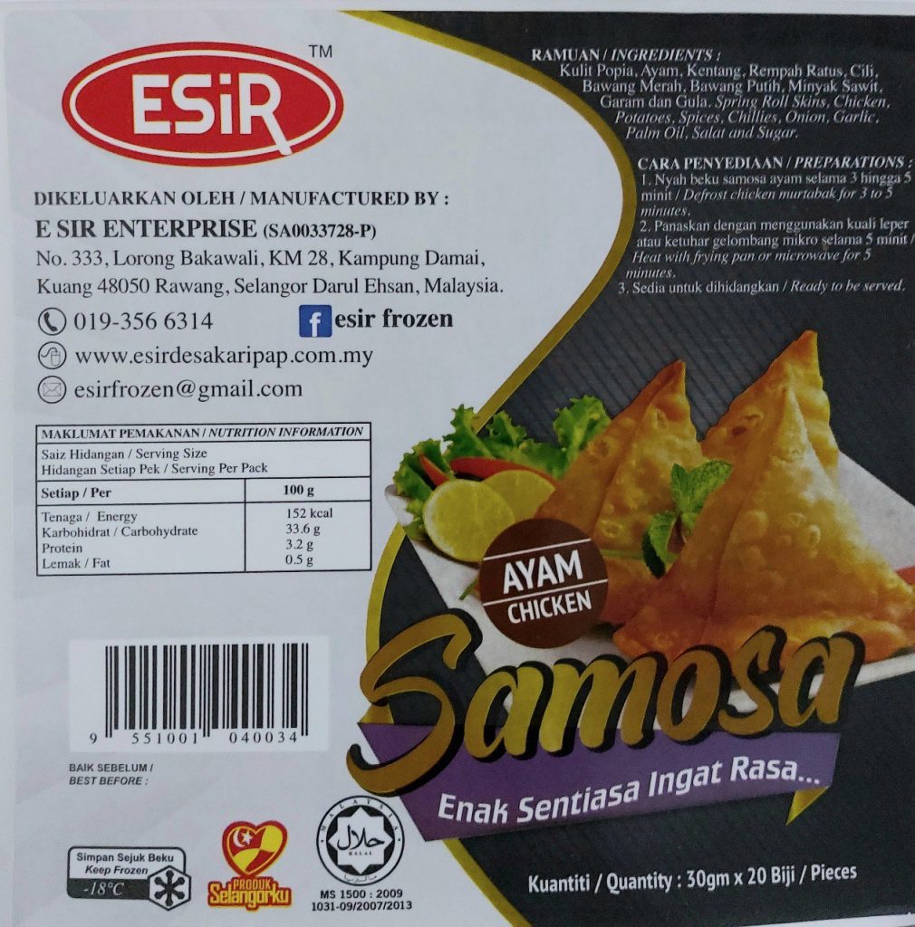 Frozen Food Samosa Esir Frozen Food Malaysia